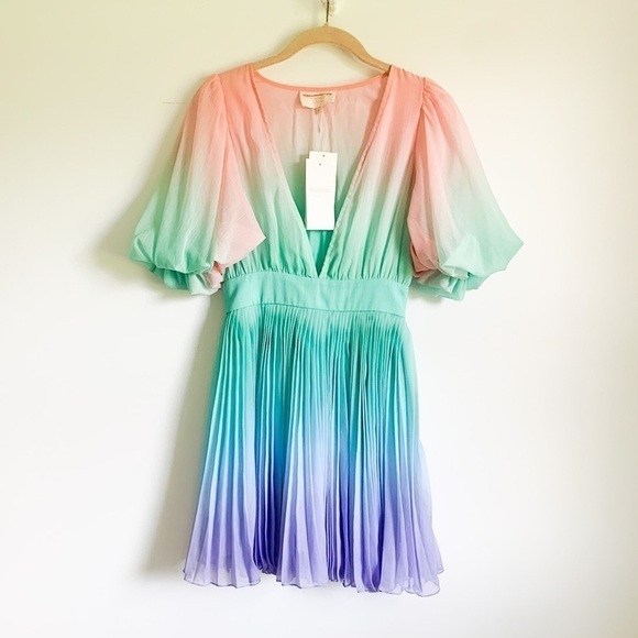 Rococo Sand Emi Ombré Pleated Mini Dress - Picture 10 of 16